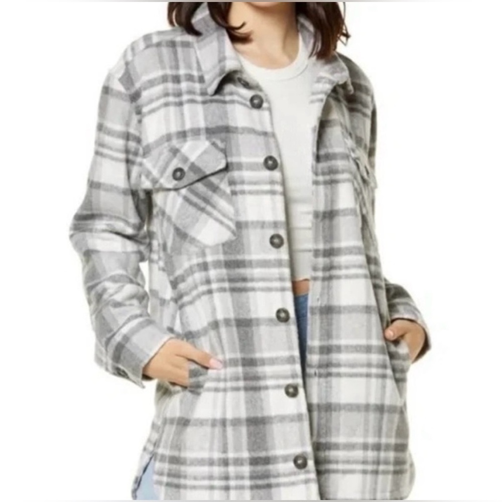 Third & Supply Plaid Fleece Shirt Jacket